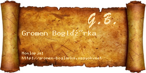 Gromen Boglárka névjegykártya
